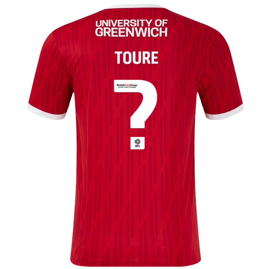 נשים כדורגל Seydil Toure #0 אדום לבן ג'רזי ביתית 2024/25
