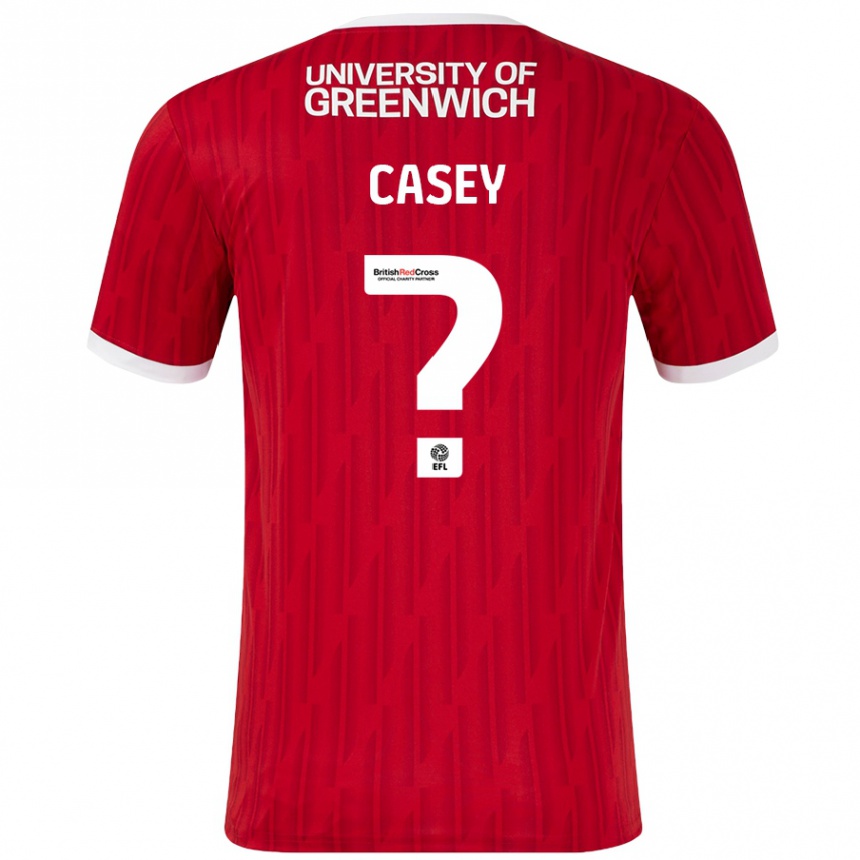 נשים כדורגל Patrick Casey #0 אדום לבן ג'רזי ביתית 2024/25
