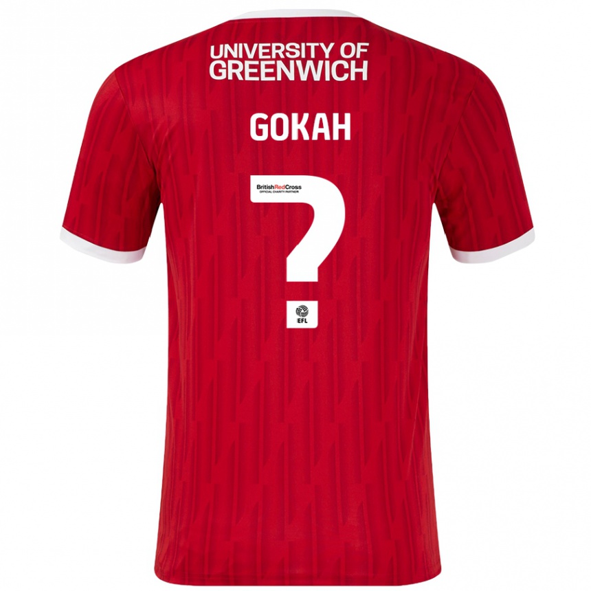 נשים כדורגל Reuben Gokah #0 אדום לבן ג'רזי ביתית 2024/25