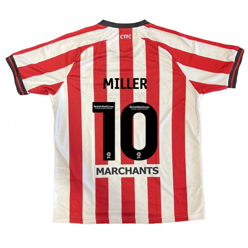 נשים כדורגל George Miller #10 אדום לבן ג'רזי ביתית 2024/25