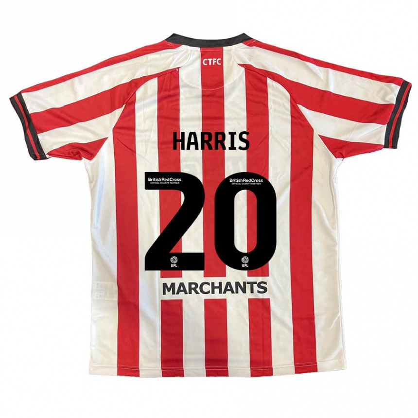 נשים כדורגל Max Harris #20 אדום לבן ג'רזי ביתית 2024/25
