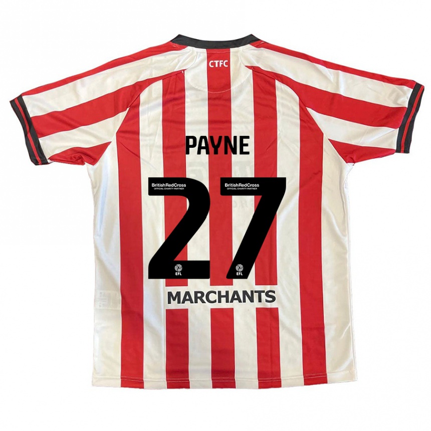 נשים כדורגל Lewis Payne #27 אדום לבן ג'רזי ביתית 2024/25