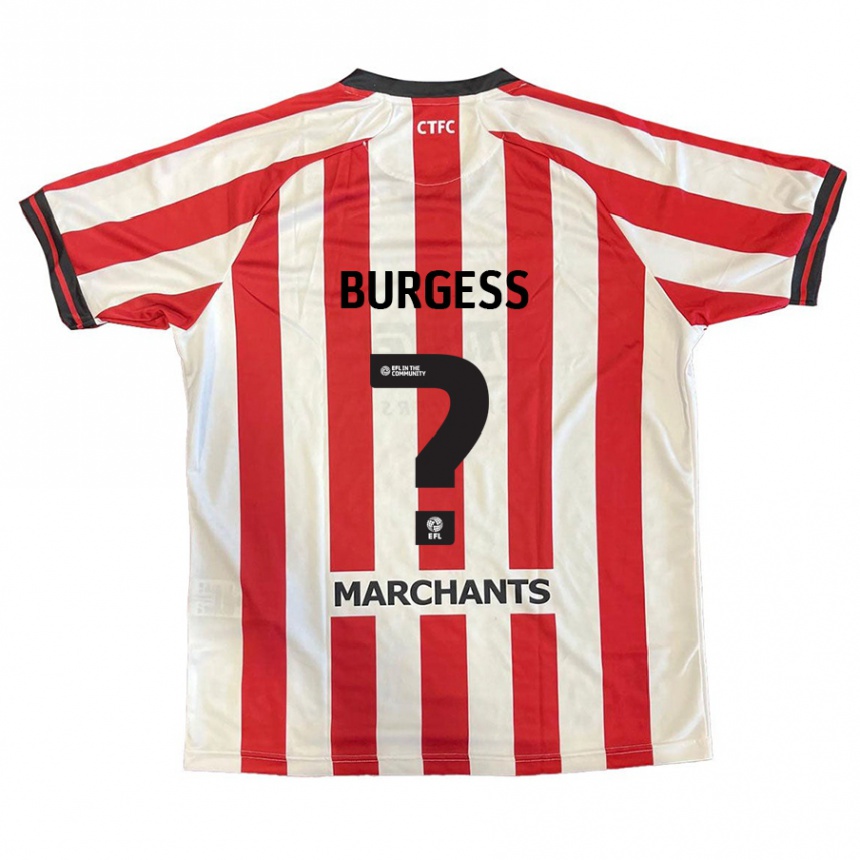 נשים כדורגל Bradley Burgess #0 אדום לבן ג'רזי ביתית 2024/25