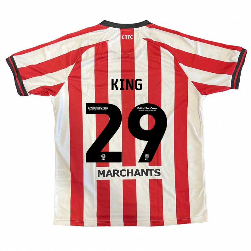 נשים כדורגל Tom King #29 אדום לבן ג'רזי ביתית 2024/25