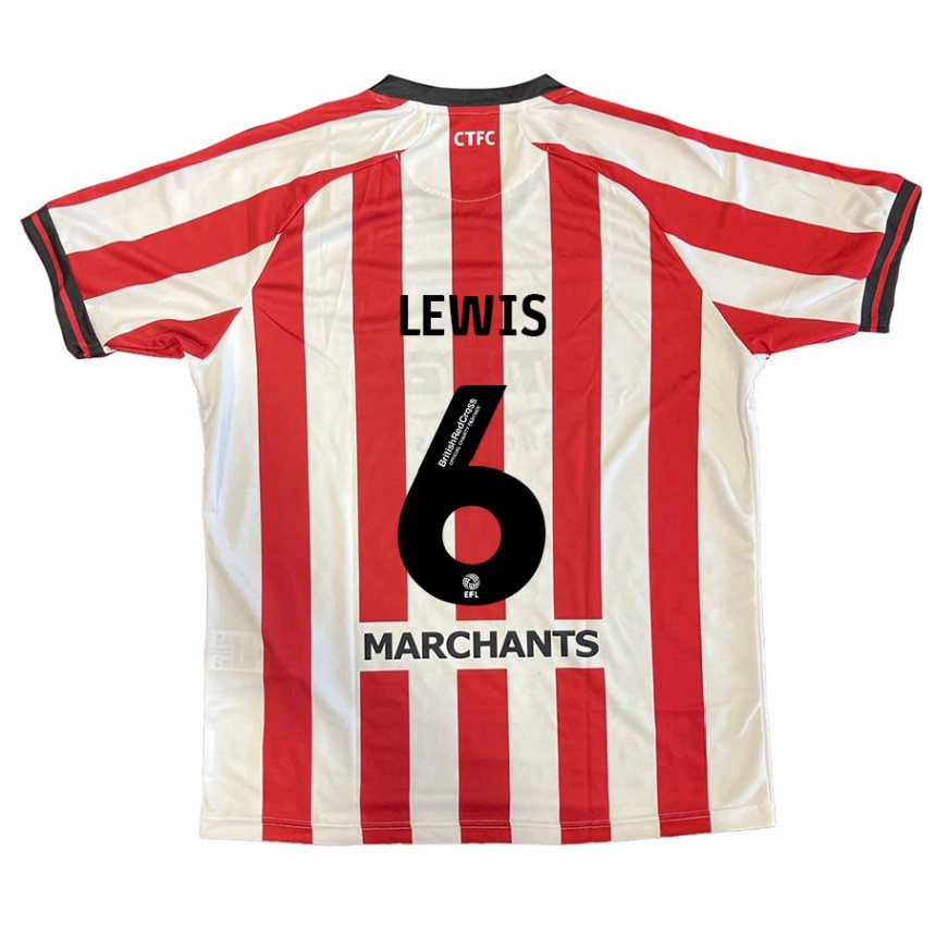 נשים כדורגל Megan Lewis #6 אדום לבן ג'רזי ביתית 2024/25