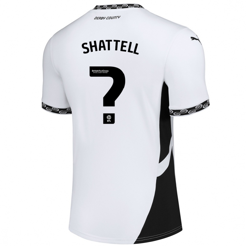 נשים כדורגל Josh Shattell #0 לבן שחור ג'רזי ביתית 2024/25