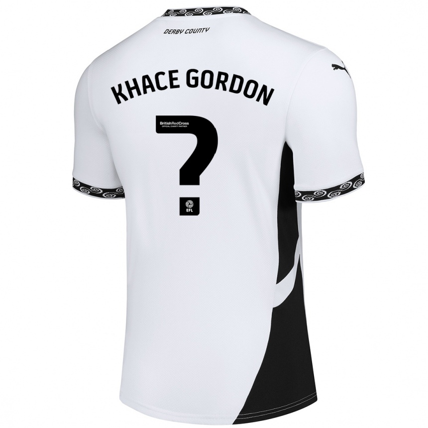 נשים כדורגל Khace Gordon #0 לבן שחור ג'רזי ביתית 2024/25