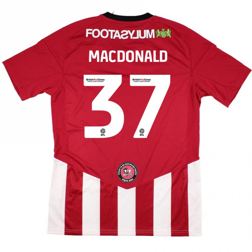 נשים כדורגל Shaun Macdonald #37 אדום לבן ג'רזי ביתית 2024/25