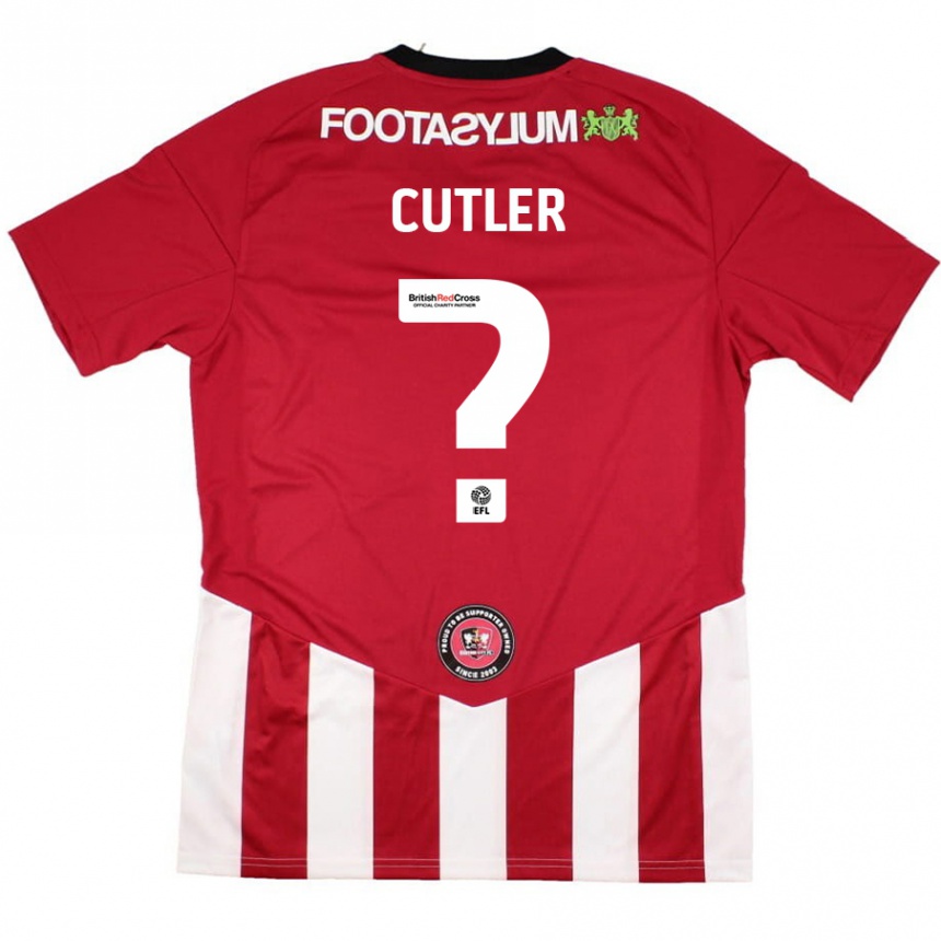 נשים כדורגל Theo Cutler #0 אדום לבן ג'רזי ביתית 2024/25