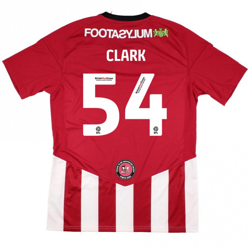 נשים כדורגל Max Clark #54 אדום לבן ג'רזי ביתית 2024/25