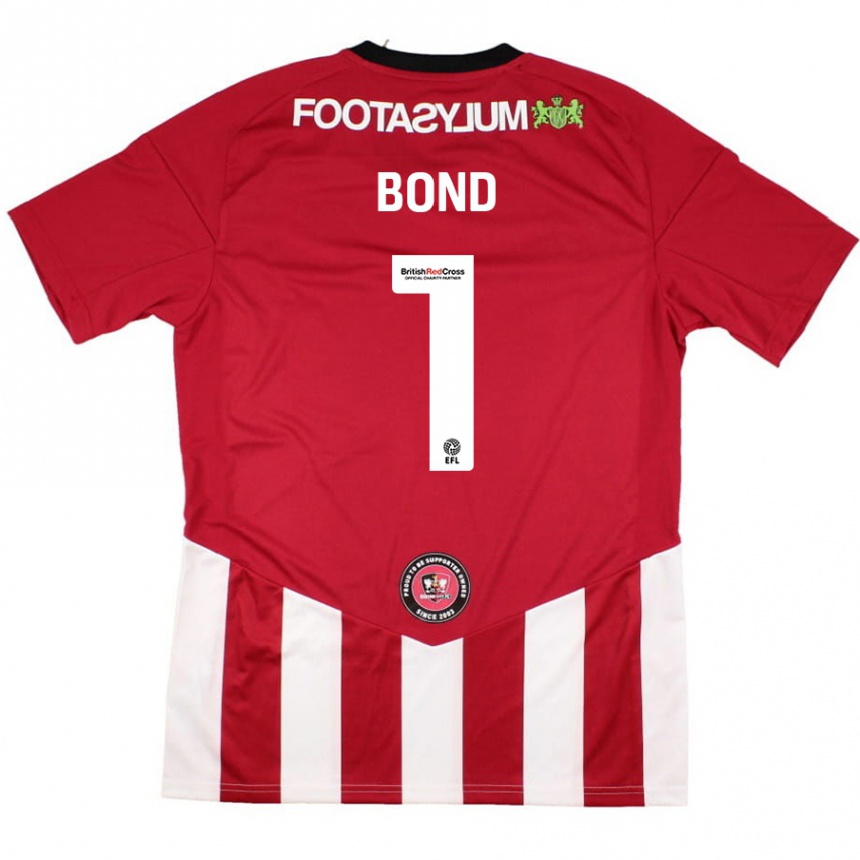 נשים כדורגל Abbi Bond #1 אדום לבן ג'רזי ביתית 2024/25