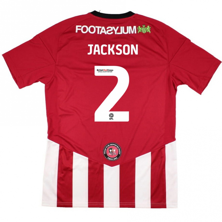 נשים כדורגל Bow Jackson #2 אדום לבן ג'רזי ביתית 2024/25