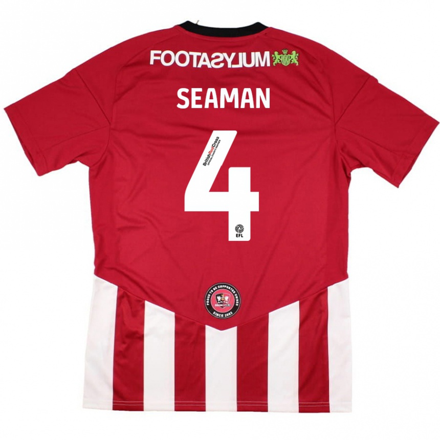 נשים כדורגל Jaydee Seaman #4 אדום לבן ג'רזי ביתית 2024/25