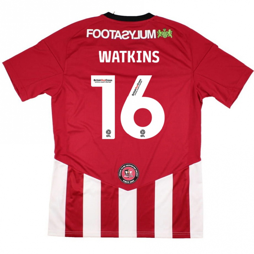נשים כדורגל Zoe Watkins #16 אדום לבן ג'רזי ביתית 2024/25