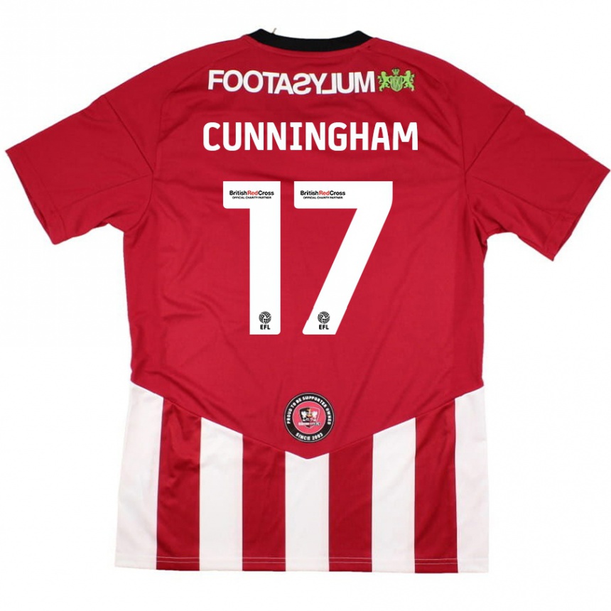 נשים כדורגל Zoe Cunningham #17 אדום לבן ג'רזי ביתית 2024/25