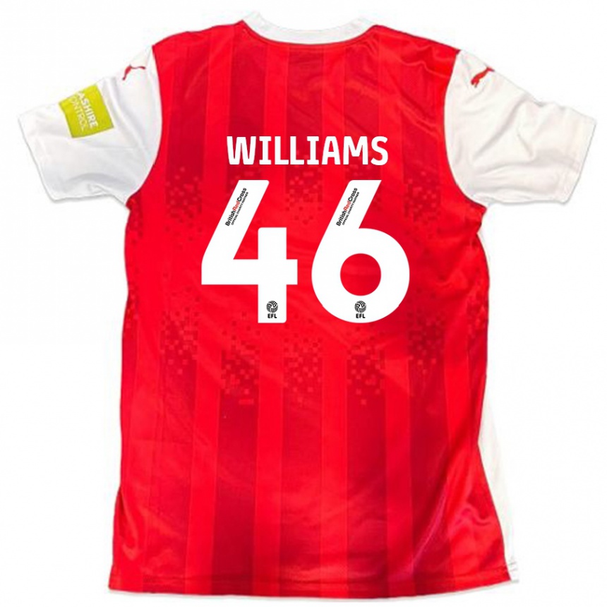 נשים כדורגל Theo Williams #46 אדום לבן ג'רזי ביתית 2024/25