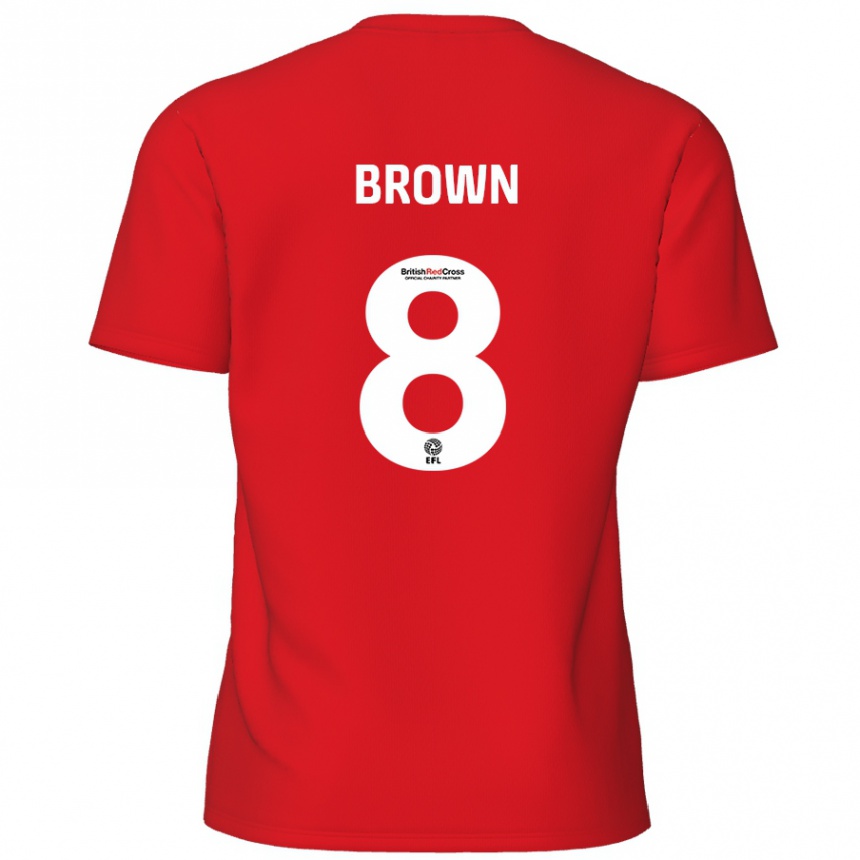 נשים כדורגל Jordan Brown #8 אָדוֹם ג'רזי ביתית 2024/25