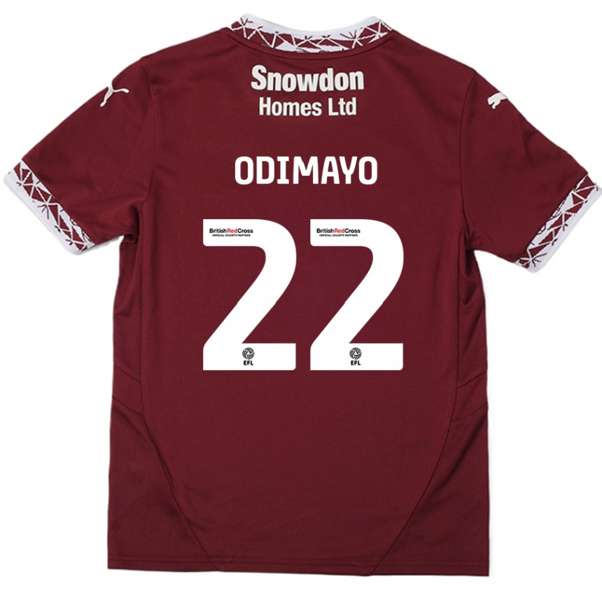 נשים כדורגל Akin Odimayo #22 בורדו ג'רזי ביתית 2024/25