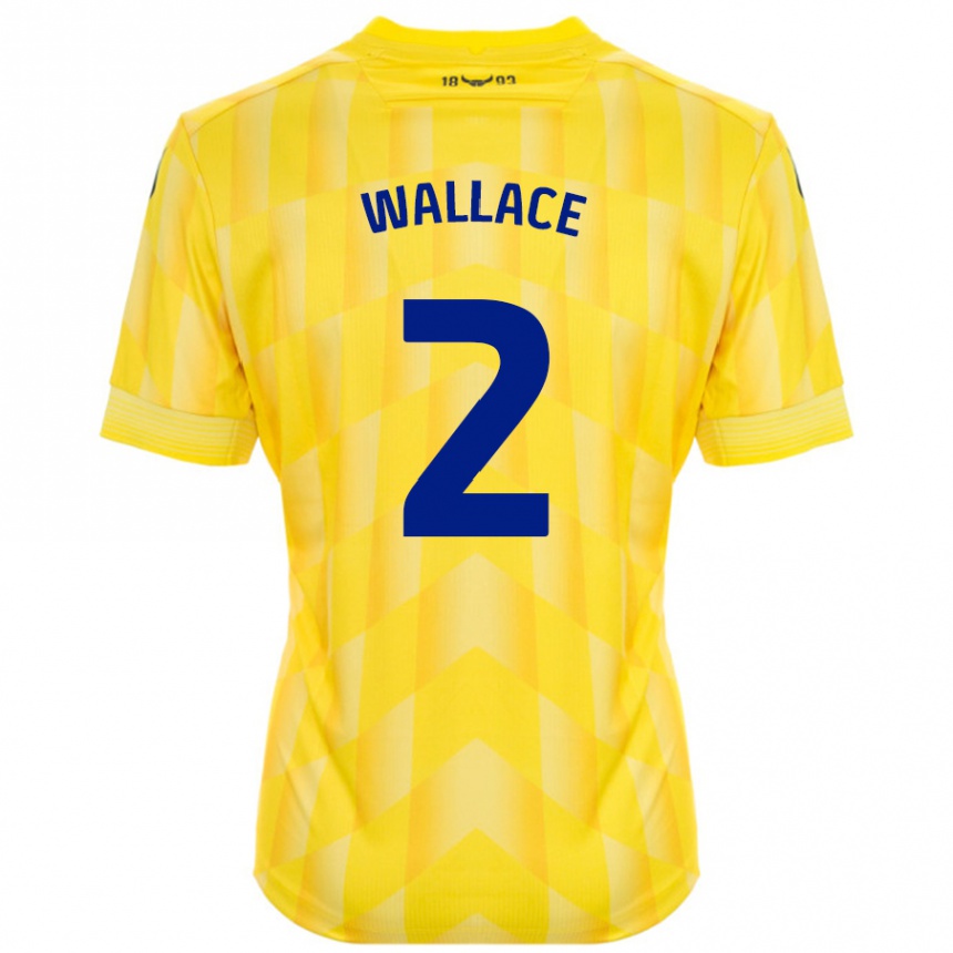 נשים כדורגל Emily Wallace #2 צָהוֹב ג'רזי ביתית 2024/25