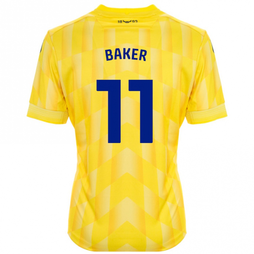 נשים כדורגל Sophie Baker #11 צָהוֹב ג'רזי ביתית 2024/25