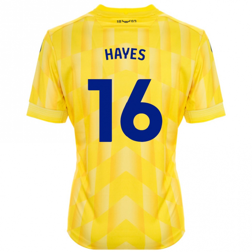 נשים כדורגל Georgia Hayes #16 צָהוֹב ג'רזי ביתית 2024/25