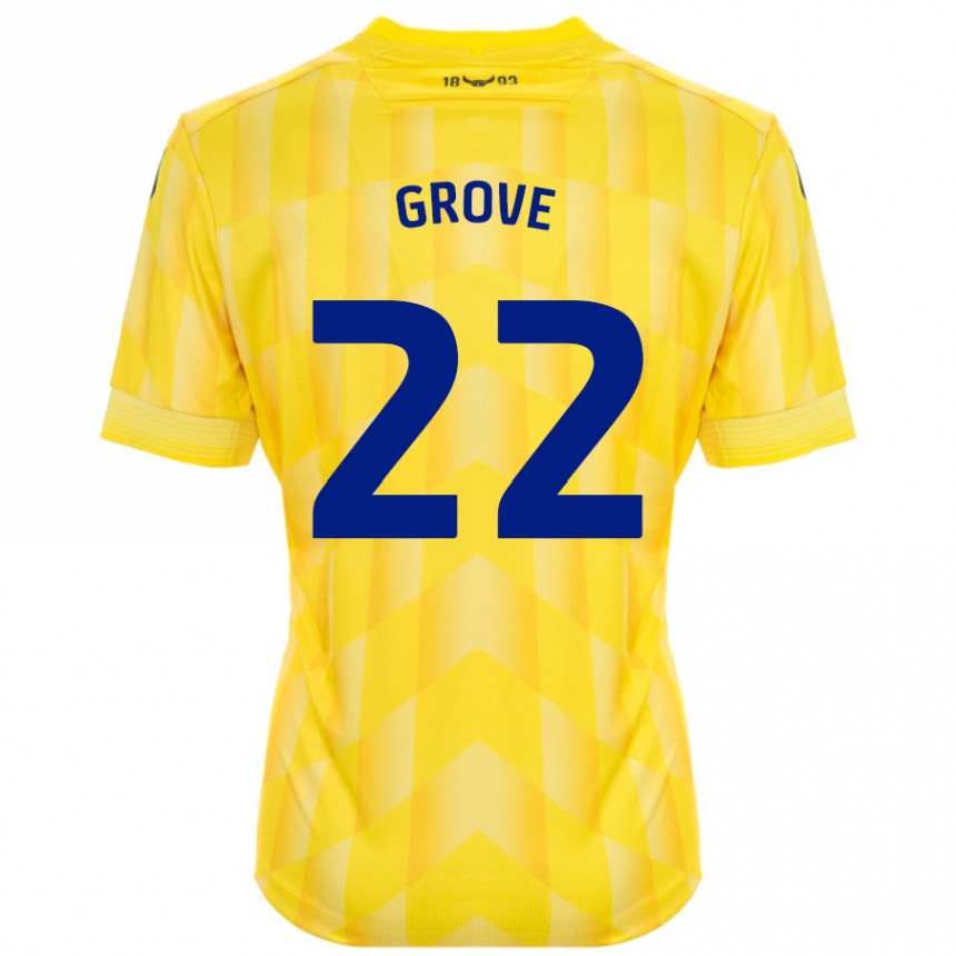נשים כדורגל Jade Grove #22 צָהוֹב ג'רזי ביתית 2024/25