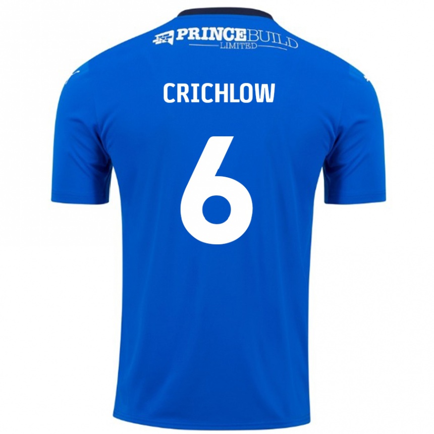 נשים כדורגל Romoney Crichlow #6 כחול לבן ג'רזי ביתית 2024/25