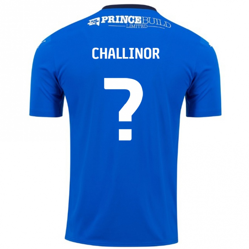 נשים כדורגל Ben Challinor #0 כחול לבן ג'רזי ביתית 2024/25