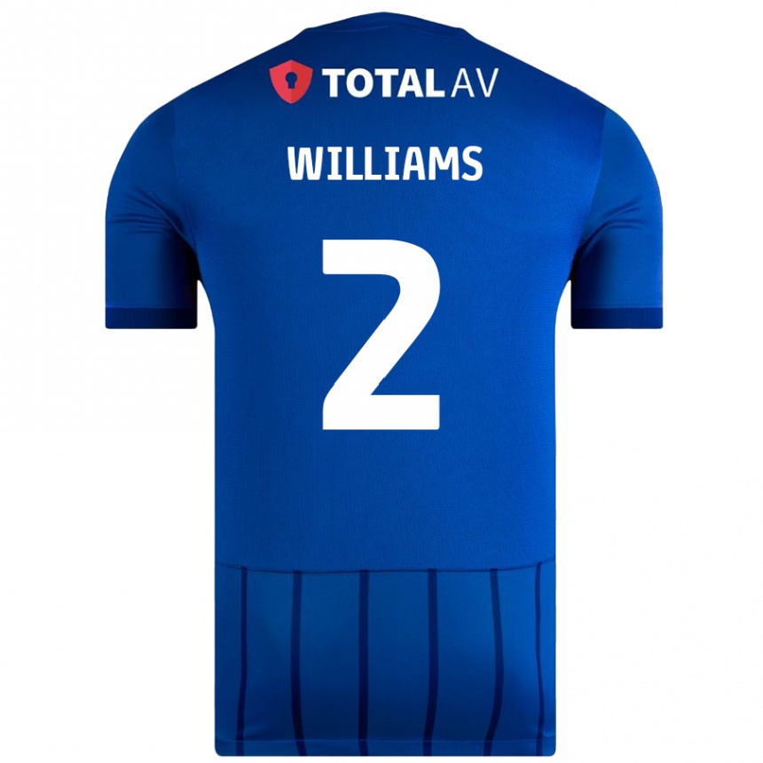 נשים כדורגל Jordan Williams #2 כְּחוֹל ג'רזי ביתית 2024/25