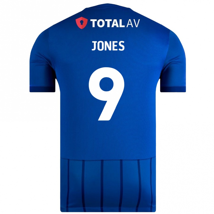 נשים כדורגל Emma Jones #9 כְּחוֹל ג'רזי ביתית 2024/25