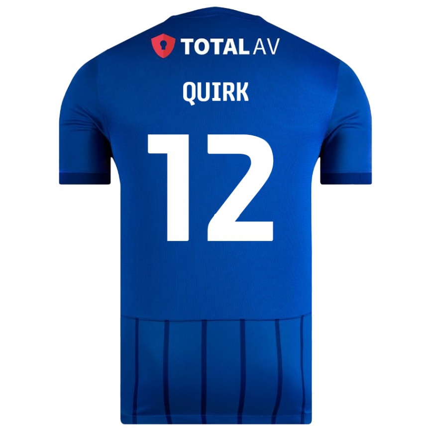 נשים כדורגל Sophie Quirk #12 כְּחוֹל ג'רזי ביתית 2024/25
