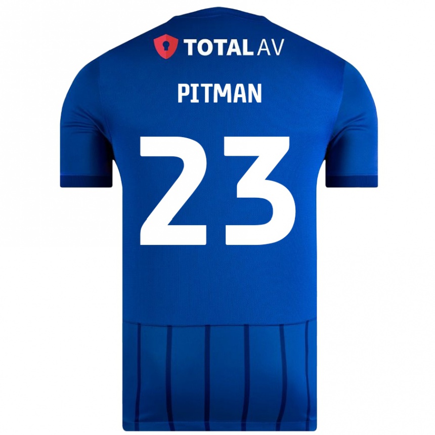 נשים כדורגל Emily Pitman #23 כְּחוֹל ג'רזי ביתית 2024/25