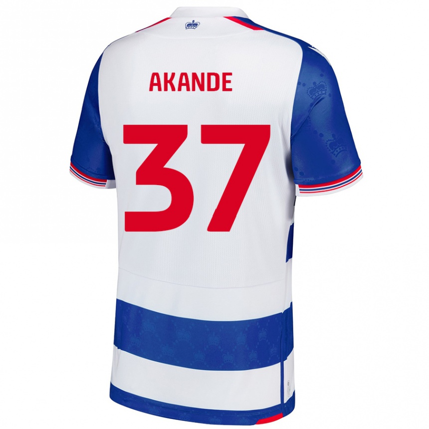 נשים כדורגל Adrian Akande #37 כחול לבן ג'רזי ביתית 2024/25