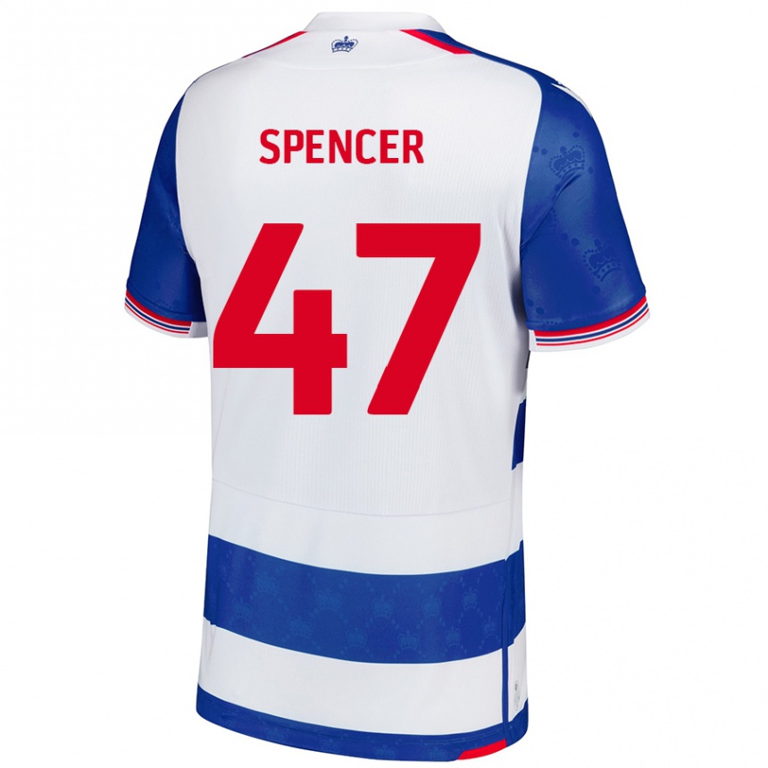 נשים כדורגל Shay Spencer #47 כחול לבן ג'רזי ביתית 2024/25