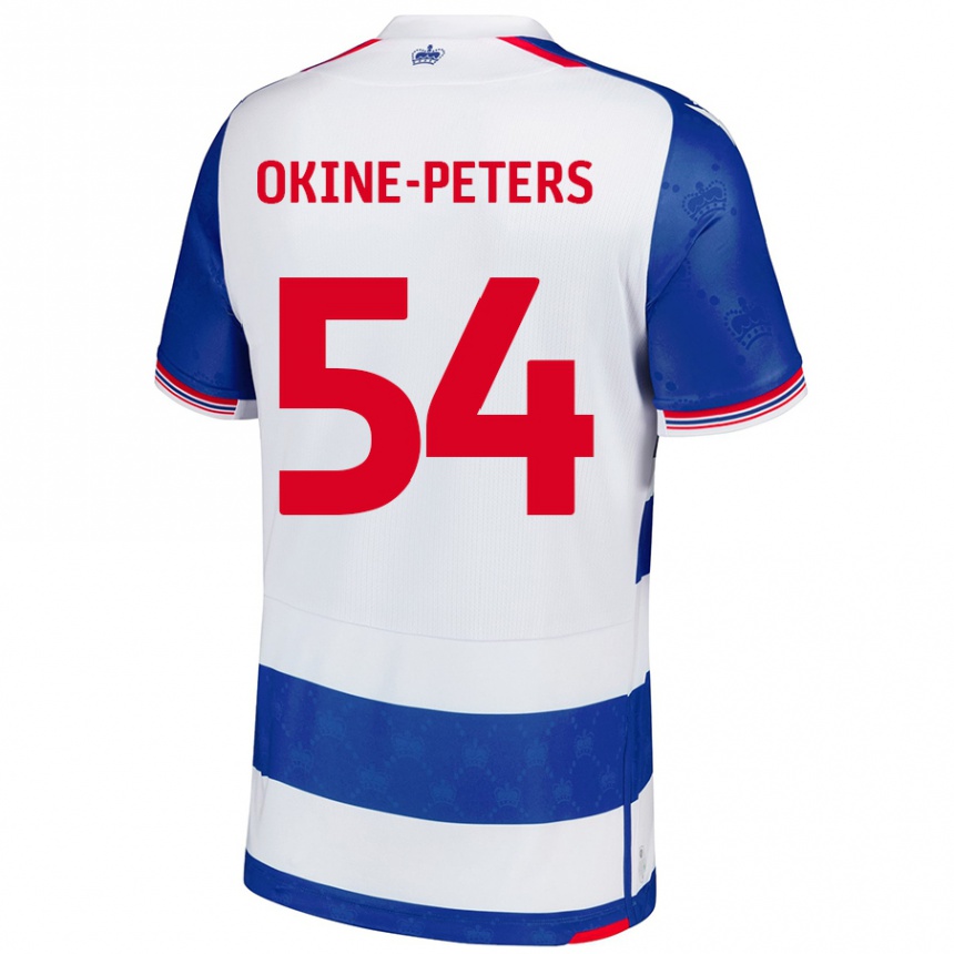 נשים כדורגל Jeremiah Okine-Peters #54 כחול לבן ג'רזי ביתית 2024/25