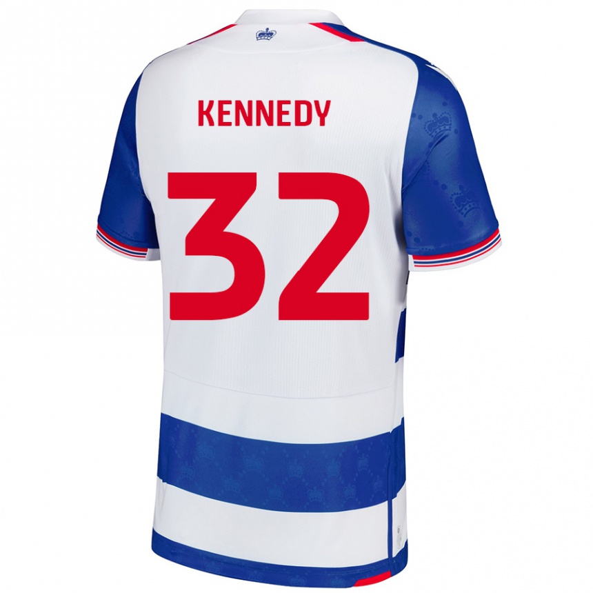 נשים כדורגל Stevie Kennedy #32 כחול לבן ג'רזי ביתית 2024/25