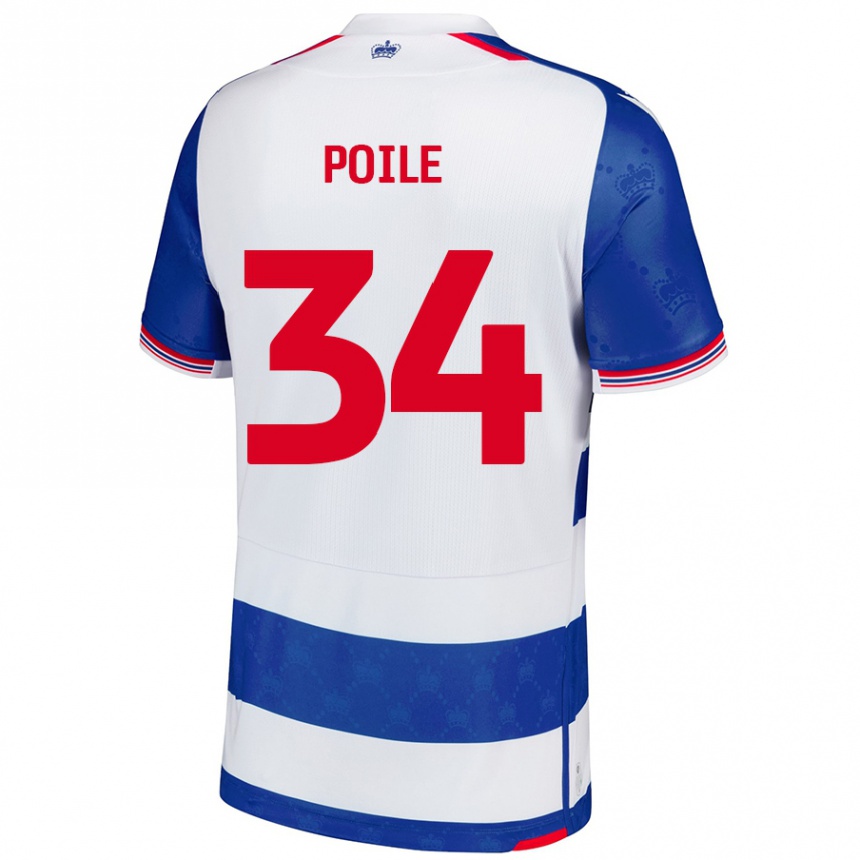נשים כדורגל Imogen Poile #34 כחול לבן ג'רזי ביתית 2024/25