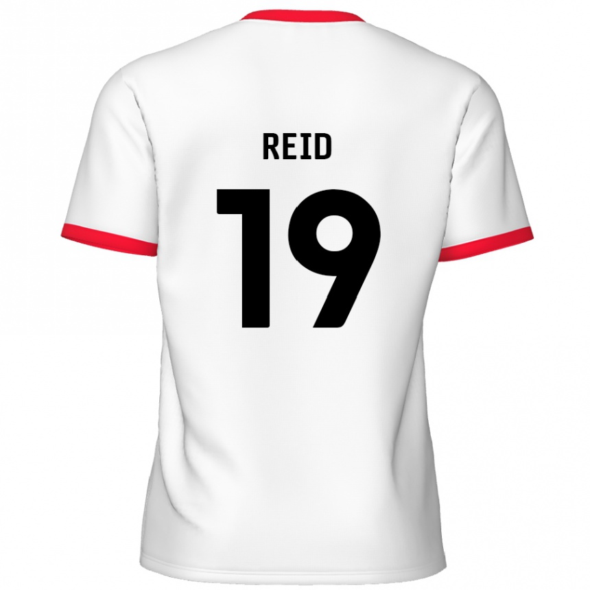 נשים כדורגל Jamie Reid #19 לבן אדום ג'רזי ביתית 2024/25
