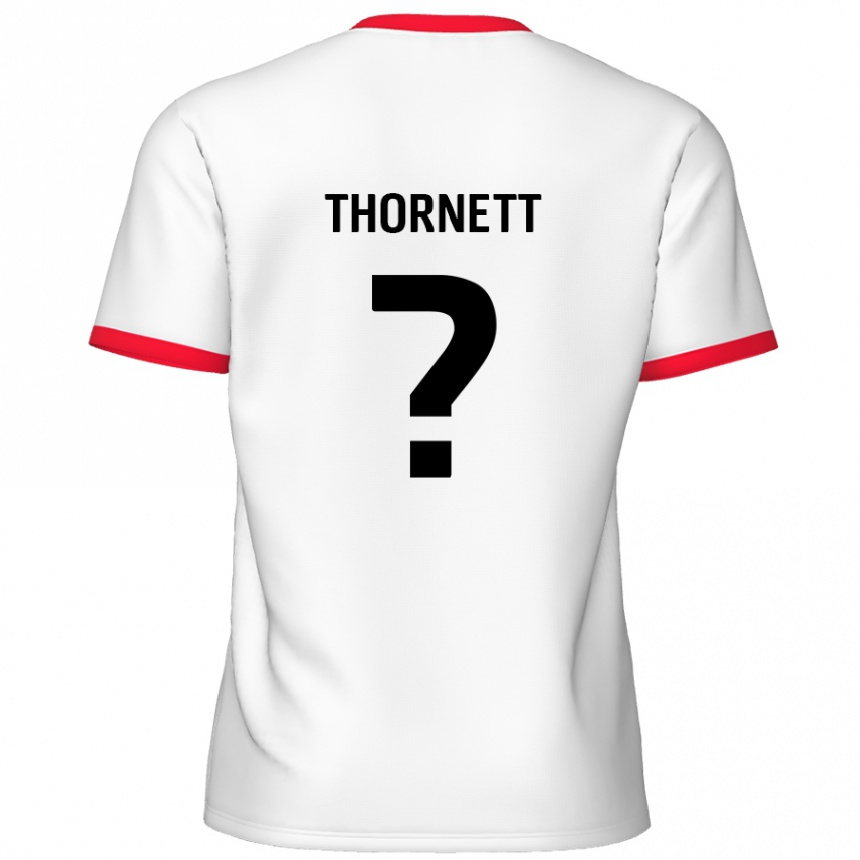 נשים כדורגל Alfie Thornett #0 לבן אדום ג'רזי ביתית 2024/25