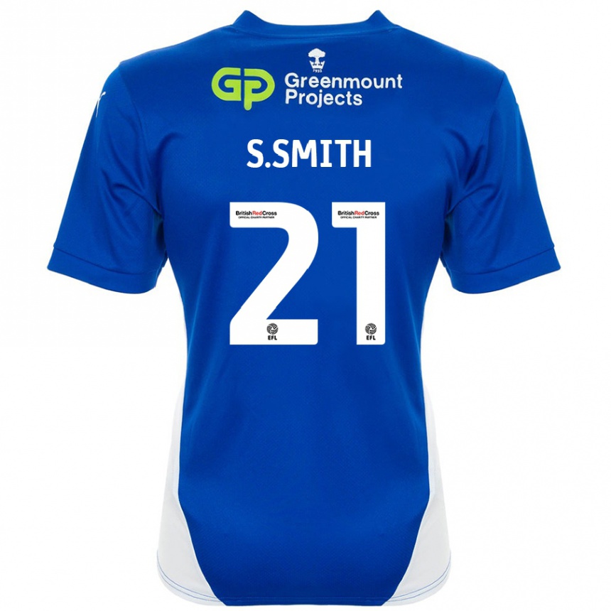 נשים כדורגל Scott Smith #21 כחול לבן ג'רזי ביתית 2024/25