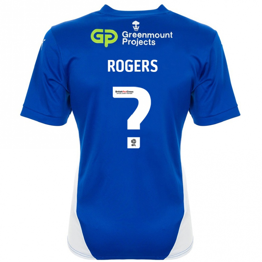 נשים כדורגל Jack Rogers #0 כחול לבן ג'רזי ביתית 2024/25