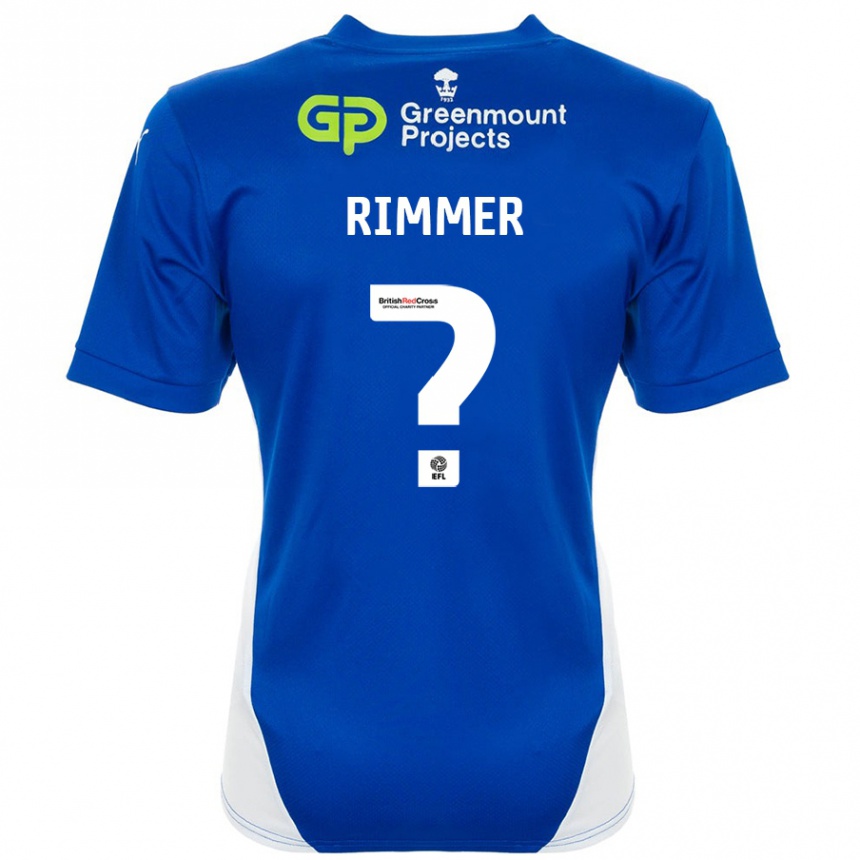 נשים כדורגל Harry Rimmer #0 כחול לבן ג'רזי ביתית 2024/25