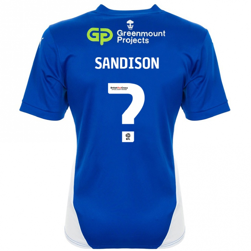 נשים כדורגל Nathan Sandison #0 כחול לבן ג'רזי ביתית 2024/25