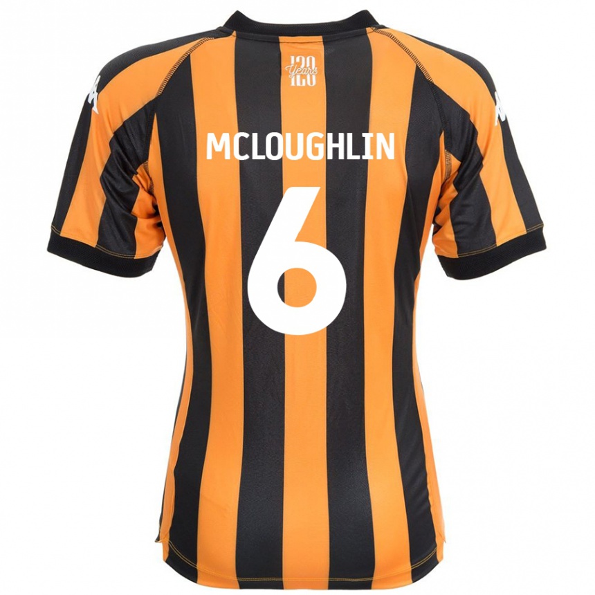 נשים כדורגל Sean Mcloughlin #6 ענבר שחור ג'רזי ביתית 2024/25