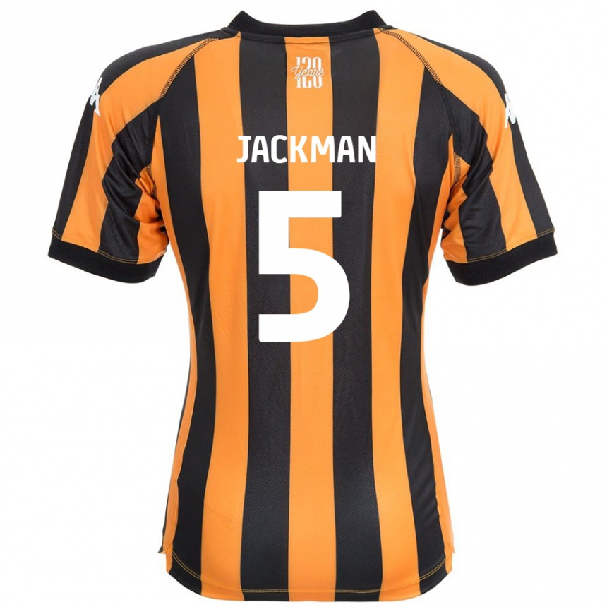 נשים כדורגל Ellice Jackman #5 ענבר שחור ג'רזי ביתית 2024/25