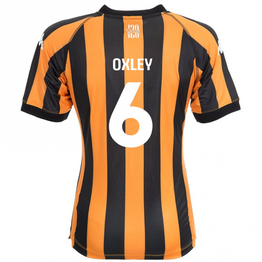 נשים כדורגל Tilly Oxley #6 ענבר שחור ג'רזי ביתית 2024/25