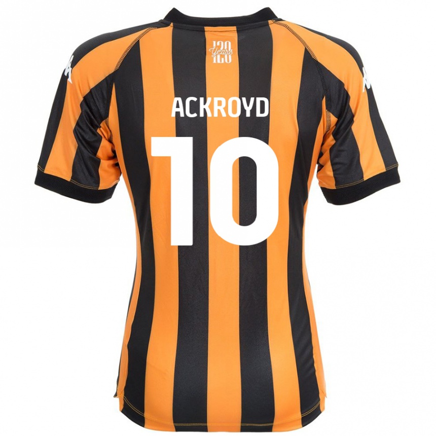 נשים כדורגל Rachael Ackroyd #10 ענבר שחור ג'רזי ביתית 2024/25