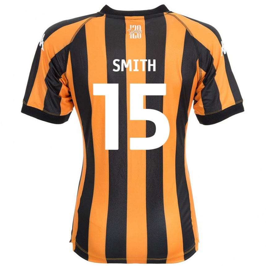 נשים כדורגל Suey Smith #15 ענבר שחור ג'רזי ביתית 2024/25