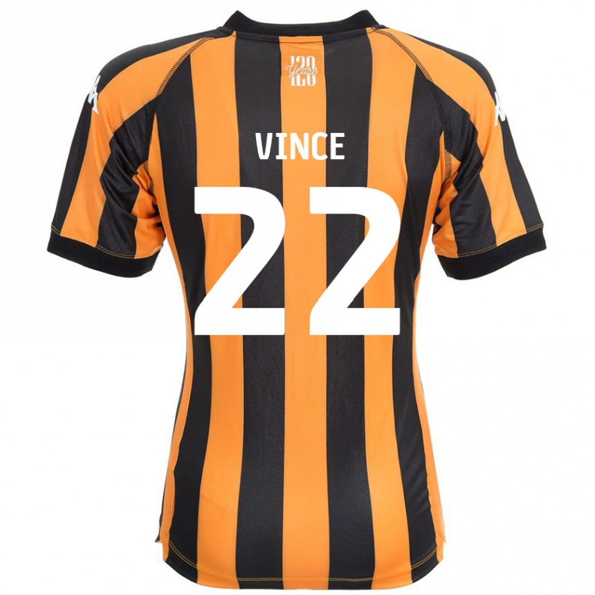 נשים כדורגל Anna Vince #22 ענבר שחור ג'רזי ביתית 2024/25