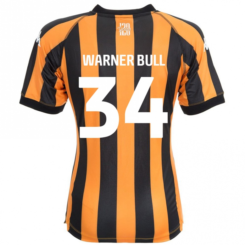 נשים כדורגל Lucy Warner-Bull #34 ענבר שחור ג'רזי ביתית 2024/25